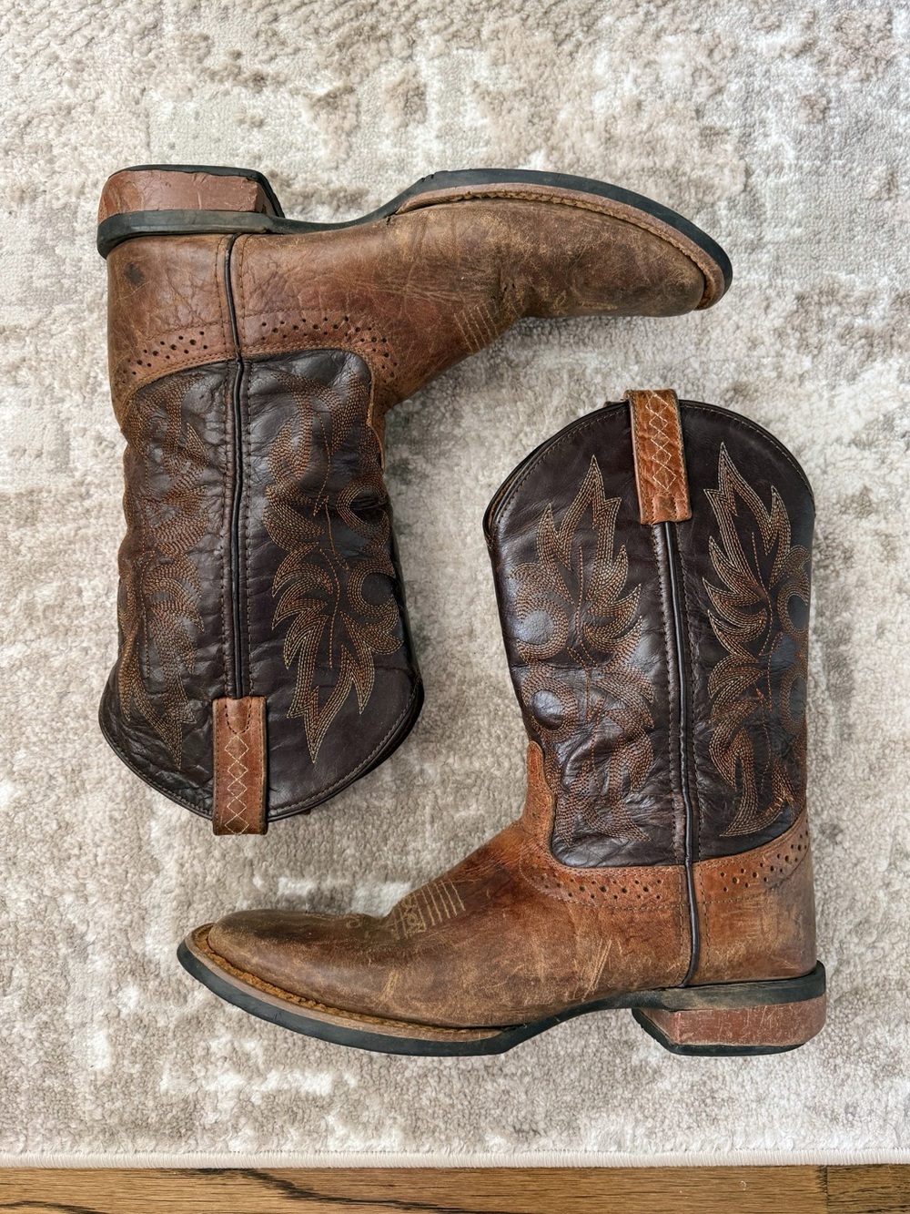 Laredo Brown Leather Western Cowboy Boots